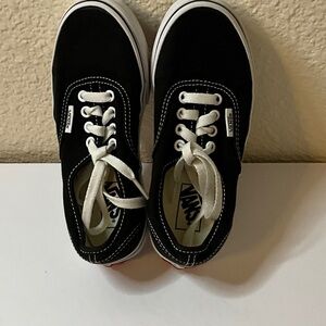 Vans Kids Black and White Lace-Up Sneakers